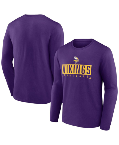 Shop Fanatics Men's  Purple Minnesota Vikings Big And Tall Wordmark Long Sleeve T-shirt