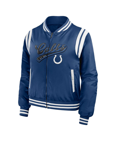 Shop Wear By Erin Andrews Women's  Royal Indianapolis Colts Bomber Full-zip Jacket