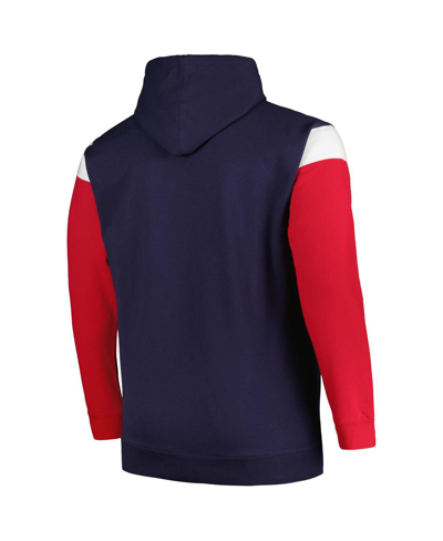 Profile Men's  Navy New England Patriots Big And Tall Trench Battle Pullover Hoodie In Navy