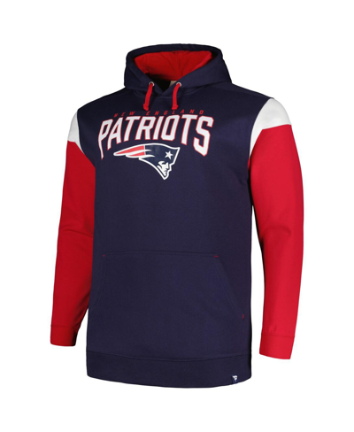 Profile Men's  Navy New England Patriots Big And Tall Trench Battle Pullover Hoodie In Navy