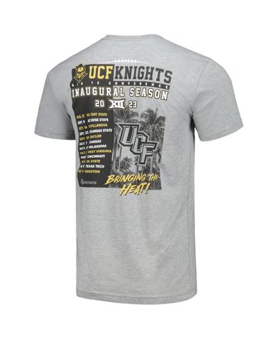 Flogrown Heather Gray Ucf Knights Inaugural Big 12 Schedule T-shirt In Heather Gray