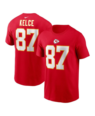 Shop Nike Men's  Travis Kelce Red Kansas City Chiefs Player Name And Number T-shirt
