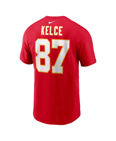 Shop Nike Men's  Travis Kelce Red Kansas City Chiefs Player Name And Number T-shirt