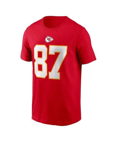 Shop Nike Men's  Travis Kelce Red Kansas City Chiefs Player Name And Number T-shirt