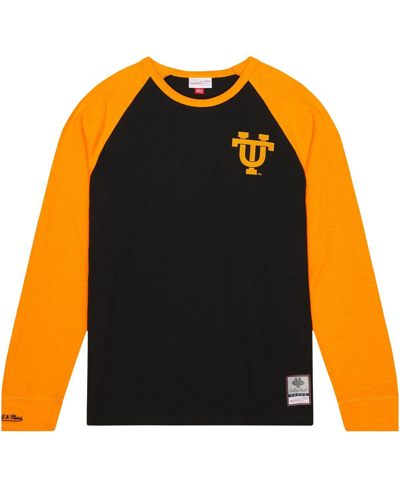 Mitchell & Ness Men's  Black Tennessee Volunteers Legendary Slub Raglan Long Sleeve T-shirt In Black