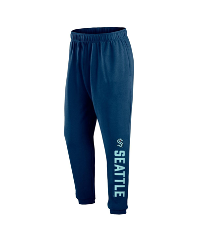 Shop Fanatics Men's  Deep Sea Blue Seattle Kraken Chop Block Fleece Sweatpants