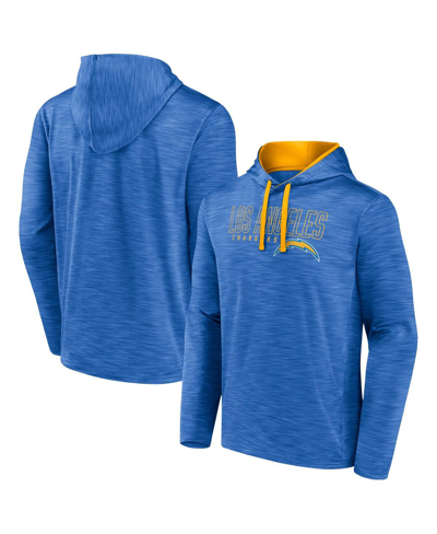 Shop Fanatics Men's  Heather Powder Blue Los Angeles Chargers Hook And Ladder Pullover Hoodie