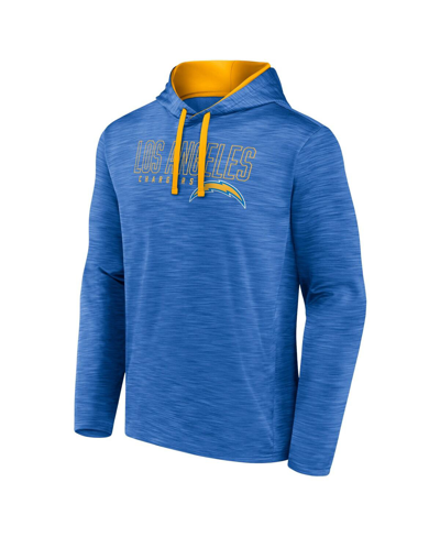 Shop Fanatics Men's  Heather Powder Blue Los Angeles Chargers Hook And Ladder Pullover Hoodie