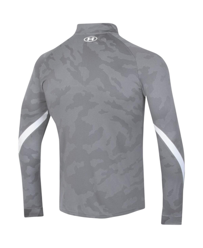 Under Armour Steel Wisconsin Badgers Game Day Camo Raglan Quarter-zip Top In Steel