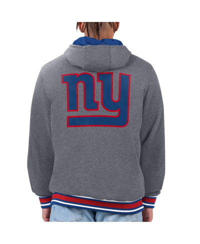 Shop G-iii Sports By Carl Banks Men's  Royal, Red New York Giants Commemorative Reversible Full-zip Jacket In Royal,red