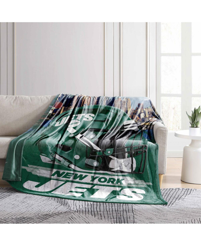 Logo Brands New York Jets 66" X 90" City Sketch Blanket In Green