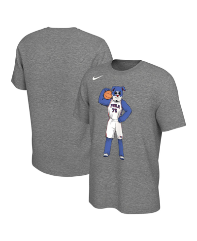 Shop Nike Men's And Women's  Heather Charcoal Philadelphia 76ers Team Mascot T-shirt