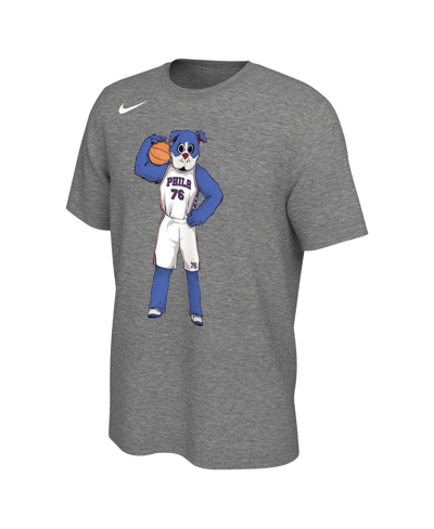 Shop Nike Men's And Women's  Heather Charcoal Philadelphia 76ers Team Mascot T-shirt