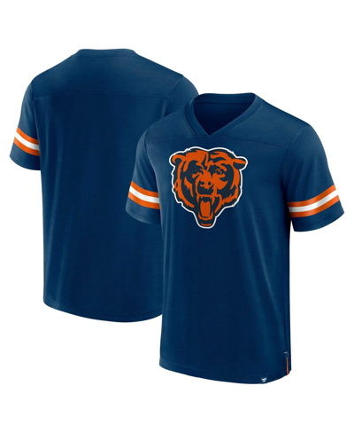 Fanatics Branded  Navy Chicago Bears Jersey Tackle V-neck T-shirt In Navy