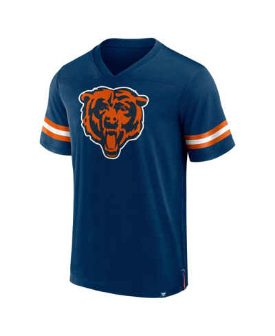 Fanatics Branded  Navy Chicago Bears Jersey Tackle V-neck T-shirt In Navy