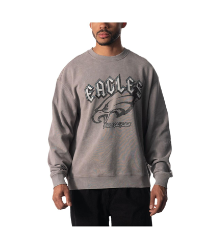 Shop The Wild Collective Men's And Women's  Gray Philadelphia Eagles Distressed Pullover Sweatshirt