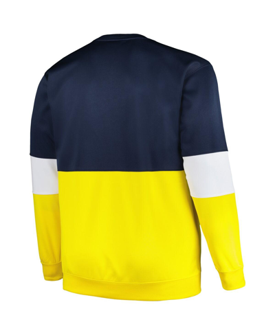 Shop Profile Men's  Navy Michigan Wolverines Big And Tall Fleece Pullover Sweatshirt