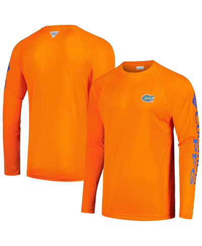 Shop Columbia Men's  Orange Florida Gators Terminal Tackle Omni-shade Raglan Long Sleeve T-shirt