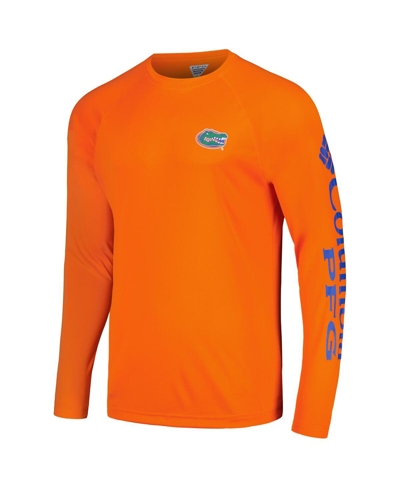 Columbia Orange Florida Gators Terminal Tackle Omni-shade Raglan Long Sleeve T-shirt In Orange