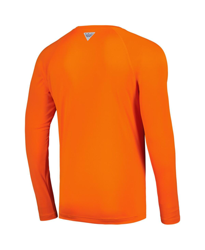 Columbia Orange Florida Gators Terminal Tackle Omni-shade Raglan Long Sleeve T-shirt In Orange