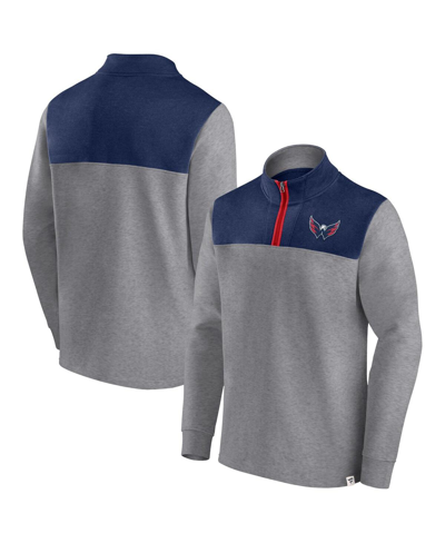 Fanatics Branded Heather Gray Washington Capitals Launch It Quarter-zip Jacket In Heather Gray