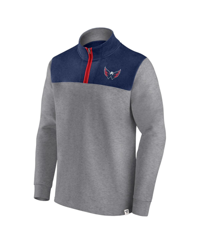 Fanatics Branded Heather Gray Washington Capitals Launch It Quarter-zip Jacket In Heather Gray