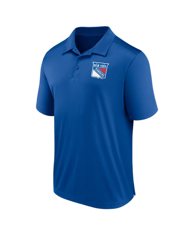 Shop Fanatics Men's  Blue New York Rangers Left Side Block Polo Shirt