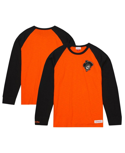 Shop Mitchell & Ness Men's  Orange Oklahoma State Cowboys Legendary Slub Raglan Long Sleeve T-shirt