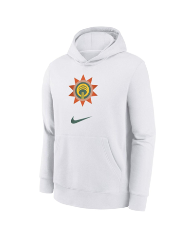 Nike Big Boys  White Distressed San Antonio Spurs 2023/24 City Edition Essential Pullover Hoodie In White