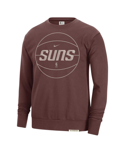 Shop Nike Men's  Garnet Phoenix Suns 2023/24 Authentic Standard Issue Travel Performance Pullover Sweatshi