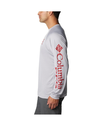 Columbia Gray Alabama Crimson Tide Terminal Tackle Omni-shade Raglan Long Sleeve T-shirt In Gray