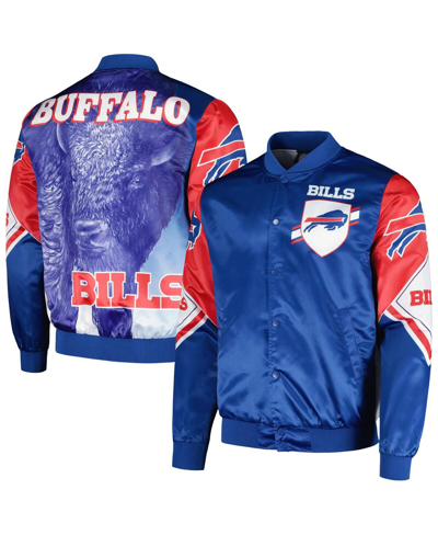 Shop Chalk Line Men's  Royal Buffalo Bills Fanimation Satin Full-snap Jacket