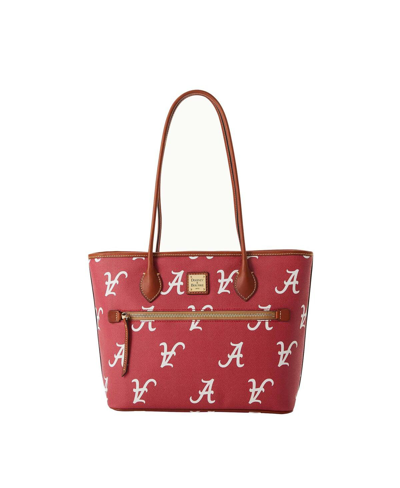 Shop Dooney & Bourke Women's  Alabama Crimson Tide Sporty Monogram Large Zip Tote Bag In Red