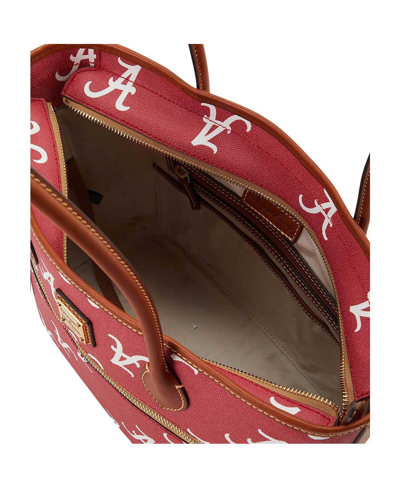 Shop Dooney & Bourke Women's  Alabama Crimson Tide Sporty Monogram Large Zip Tote Bag In Red