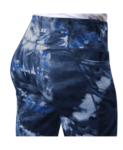 Msx By Michael Strahan Women's  Navy Denver Broncos Aubrey Tie-dye Leggings In Navy