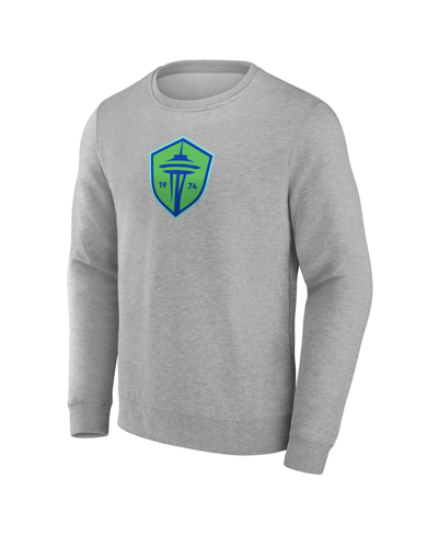 Fanatics Branded  Heather Gray Seattle Sounders Fc  Primary Logo Fleece Sweatshirt In Heather Gray