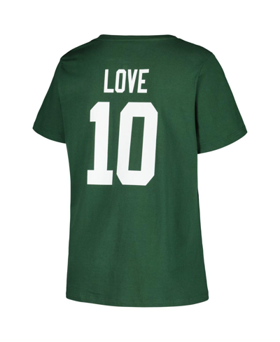 Fanatics Jordan Love Green Green Bay Packers Plus Size Fair Catch Name & Number V-neck T-shirt In Green