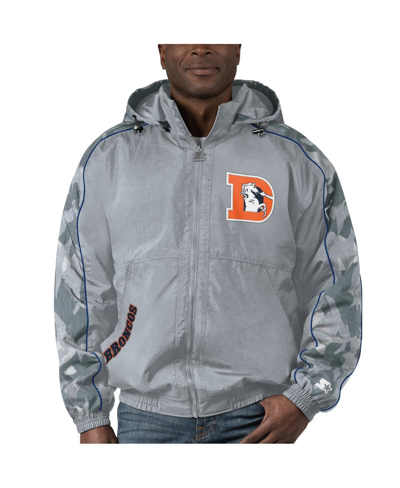 Starter Gray Denver Broncos Thursday Night Gridiron Throwback Full-zip Jacket In Gray