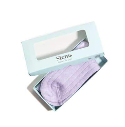 Shop Stems Lux Cashmere Wool Crew Socks Gift Box In Periwinkle