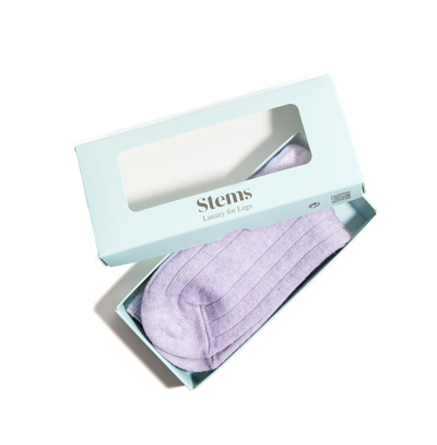 Stems Lux Cashmere Wool Crew Socks Gift Box In Periwinkle