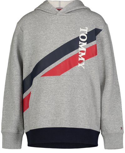 Shop Tommy Hilfiger Big Boys American Classic Pullover Hoodie In Gray Heather