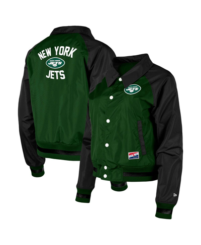 Shop New Era Women's  Green New York Jets Coaches Raglan Full-snap Jacket