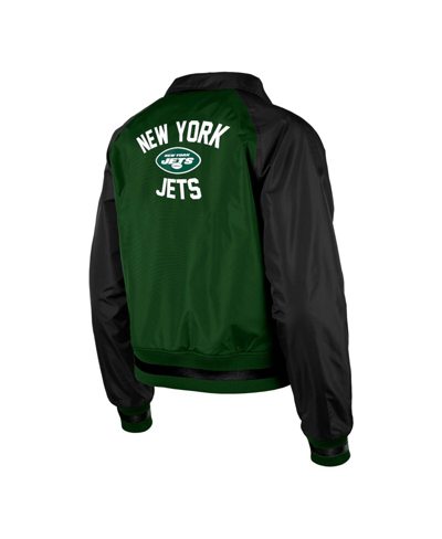 Shop New Era Women's  Green New York Jets Coaches Raglan Full-snap Jacket