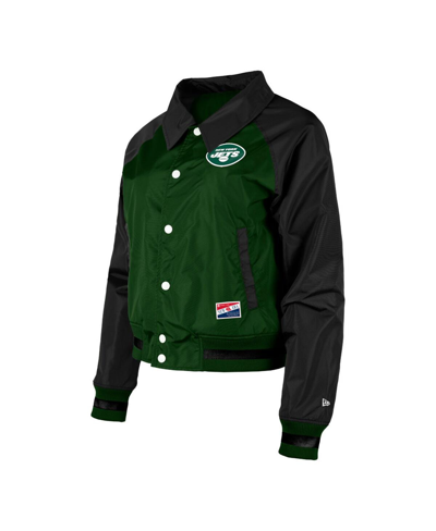 Shop New Era Women's  Green New York Jets Coaches Raglan Full-snap Jacket