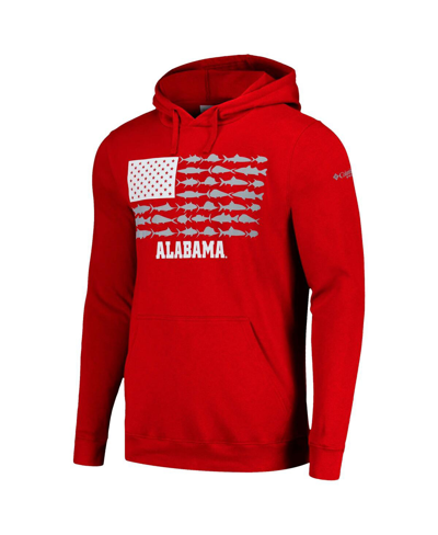 Columbia Crimson Alabama Crimson Tide Pfg Fish Flag Ii Pullover Hoodie In Crimson