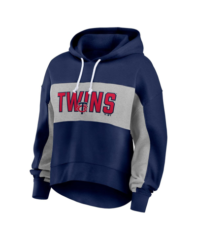 Fanatics Branded Navy Minnesota Twins Filled Stat Sheet Pullover Hoodie In Navy