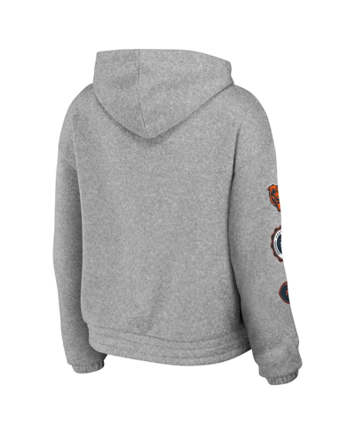Wear By Erin Andrews Heather Gray Chicago Bears Full-zip Hoodie In Heather Gray