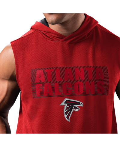 Msx By Michael Strahan Men's  Red Atlanta Falcons Marathon Sleeveless Pullover Hoodie In Red