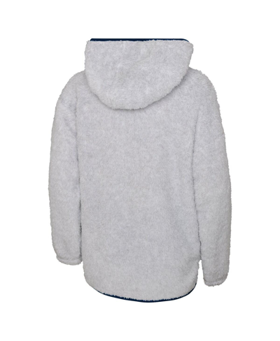 Outerstuff Girls Youth Heather Gray Colorado Avalanche Ultimate Teddy Fleece Pullover Hoodie In Heather Gray