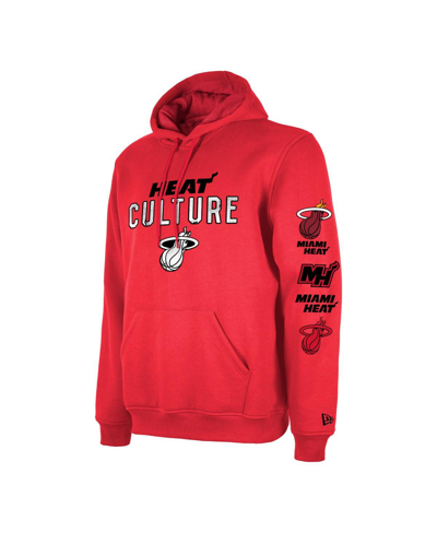 Shop New Era Men's  Red Distressed Miami Heat Big And Tall 2023/24 City Edition Jersey Pullover Hoodie